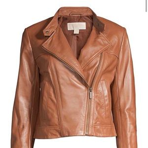 Micheal Kors cropped leather jacket